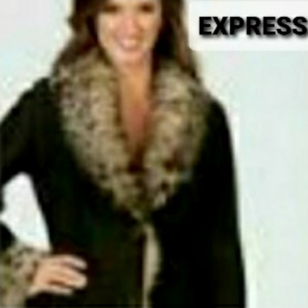 Express Suede Fur Jacket NWOT